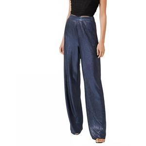 NEW LINE AND DOT high rise wide leg sequin pant in blue